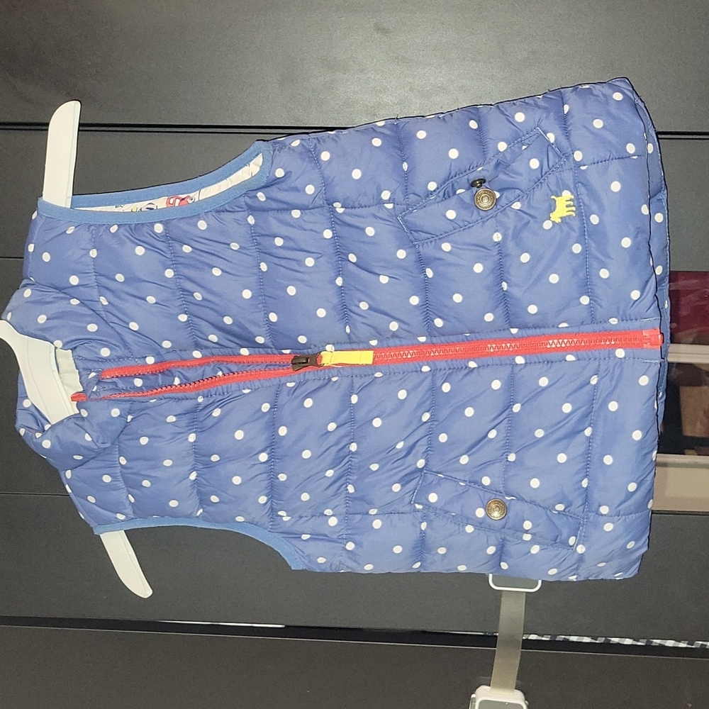 Mini boden polka dot puffer vest